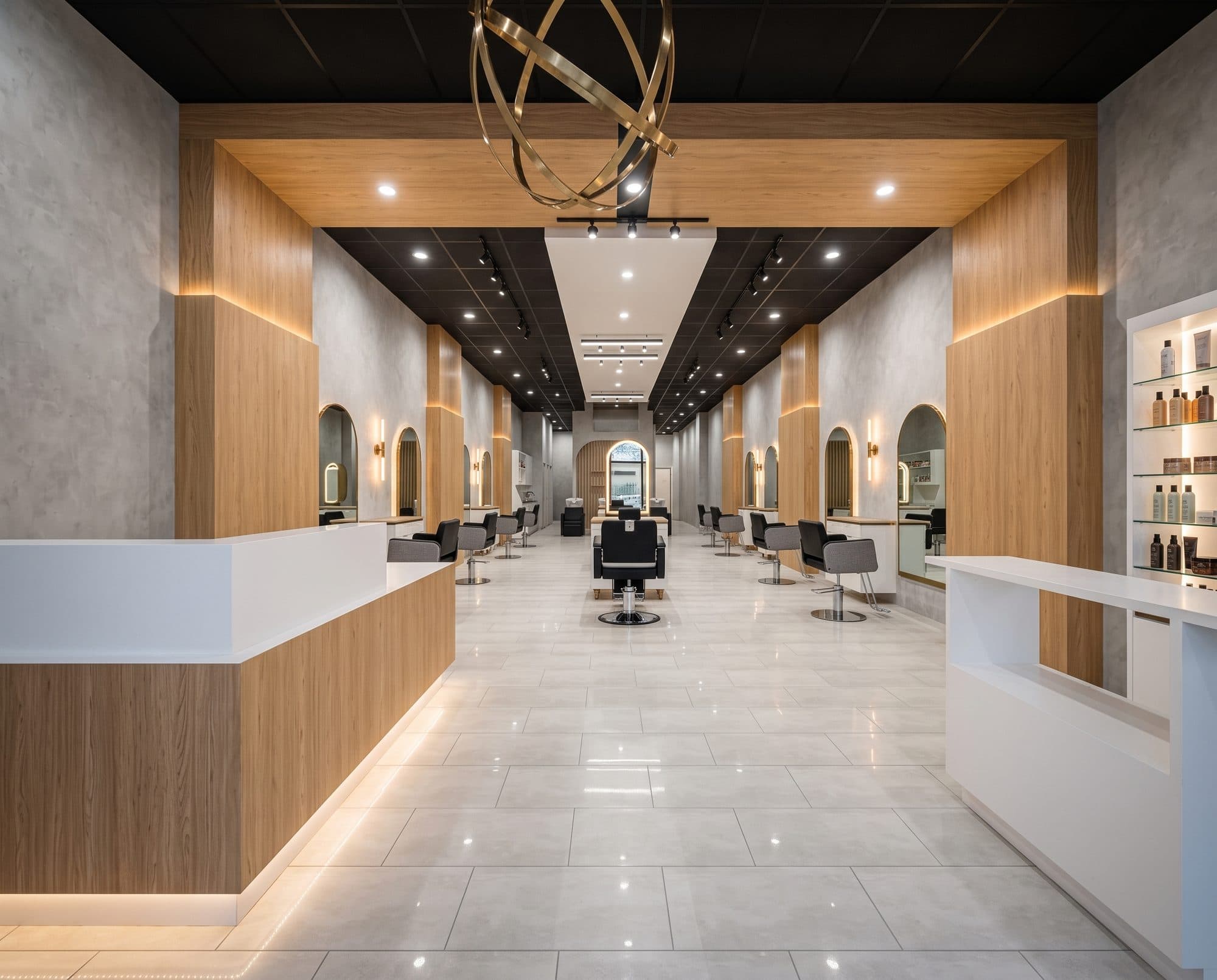 The center aisle of YK Salon